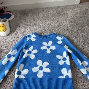 Blue Floral Women's Sweater